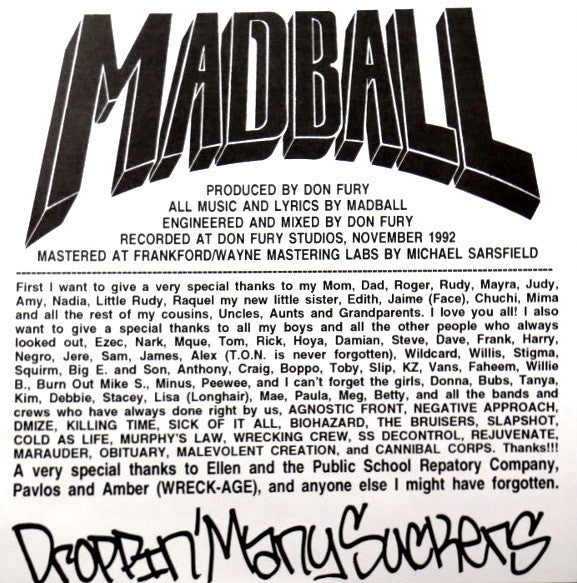 Madball - Droppin' Many Suckers – Wreck-Age Records