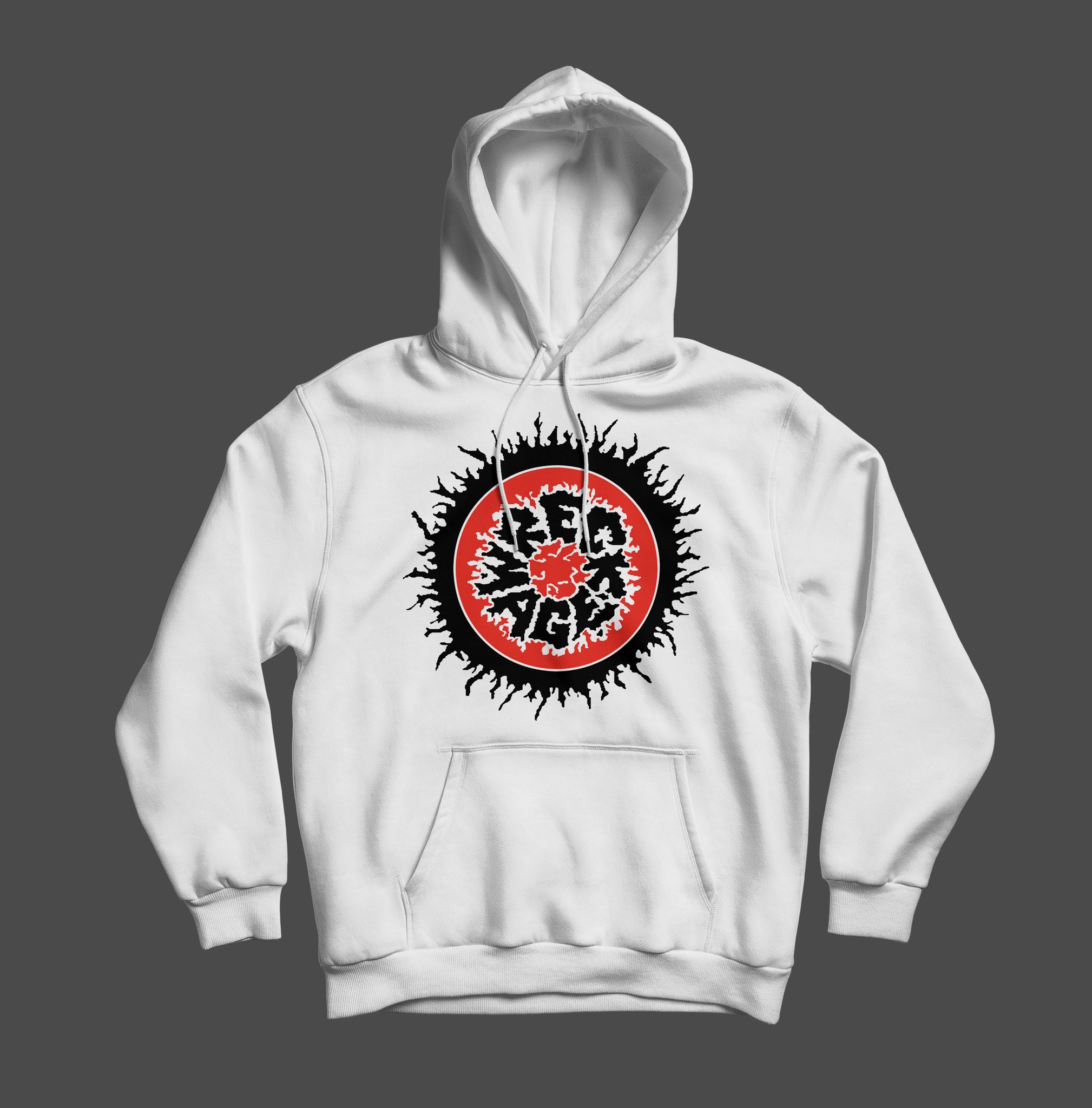 Wreck-Age White Hoodie w/ Red Logo